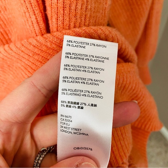 Free People Main Squeeze Hacci Top Orange Sz Small - Picture 8 of 8